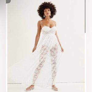 For love & lemons Lorena dress white lace NWT XXS